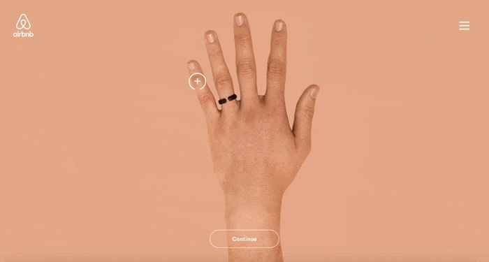 Animated GIF demonstrating the hand selector interactions
