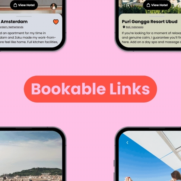 Animated GIF of Bookable Links on mobile
