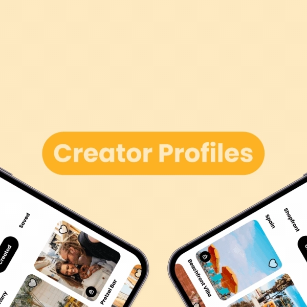 Animated GIF of Creator Profiles on mobile